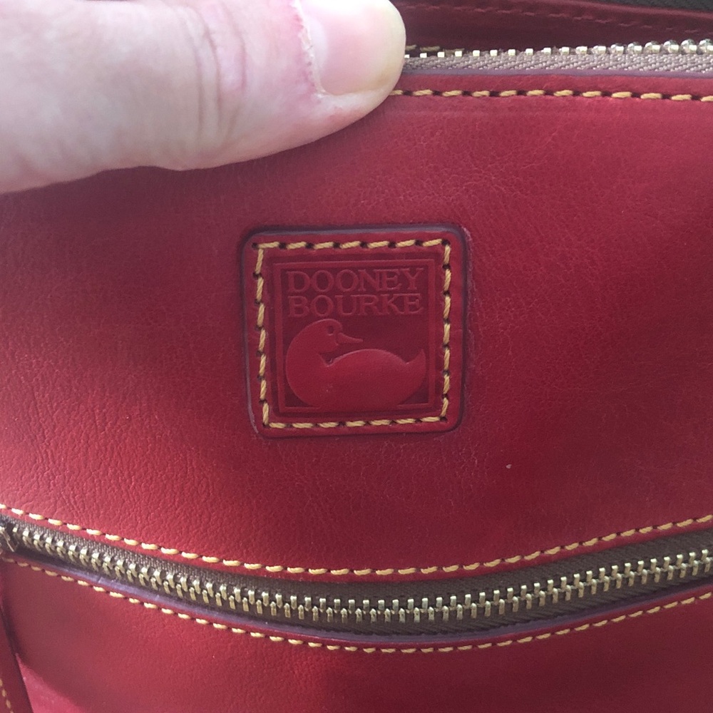 Dooney & Bourke Red Florentine Leather Zip Pod Backpack - Picture 5 of 11
